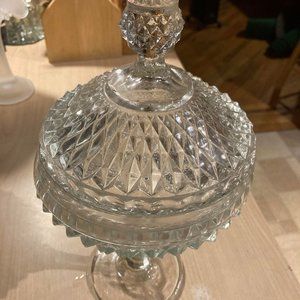 vintage tiara diamond point lidded candy dish from the 1970s